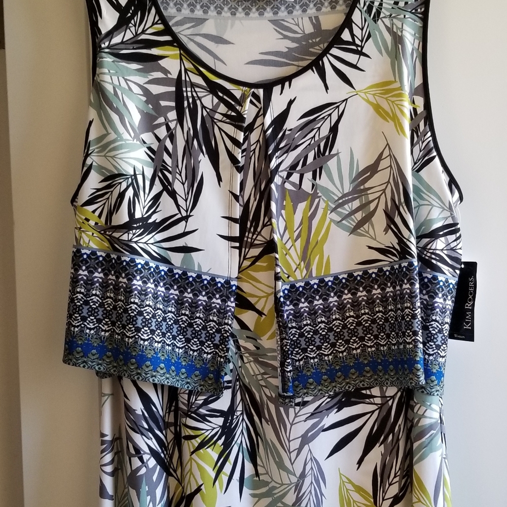 Kim Rogers Boscage Maxi Print Dress Sz 2x New With Tag